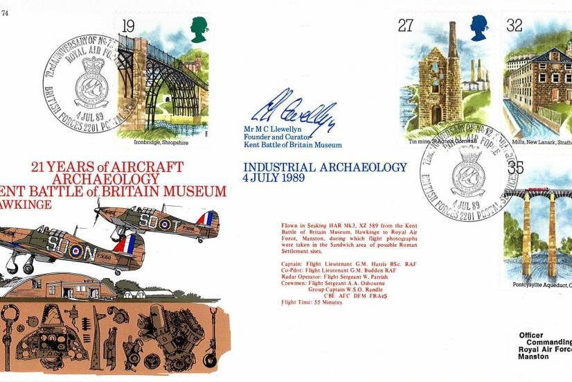 21 Years of aircraft archaeology FDC Signed by M C Llewellyn Kent BoB Museum