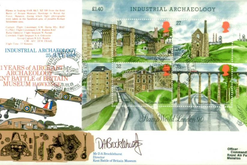 21 Years of aircraft archaeology FDC Signed by D A Brocklehurst -Director of Kent BoB Museum