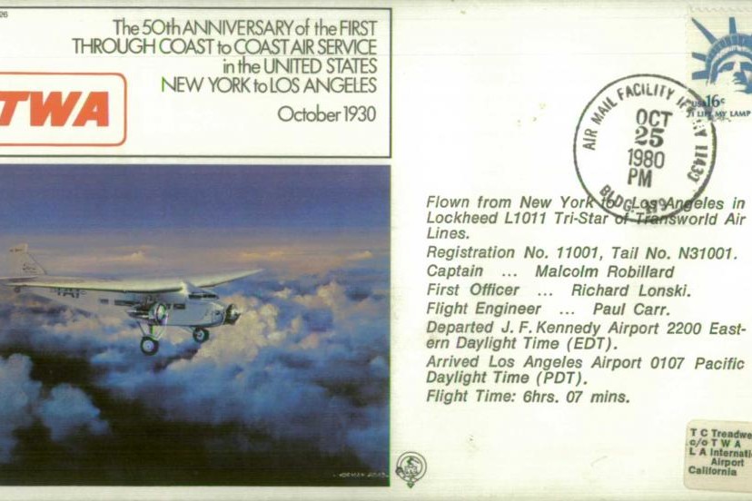 First coast to coast air service in the US cover