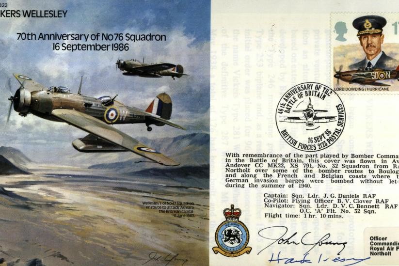 Vickers Wellesley cover 76 Squadron Signed John Young