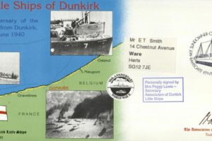 Dunkirk Little Ships cover Sgd Mrs Peggy Lewis
