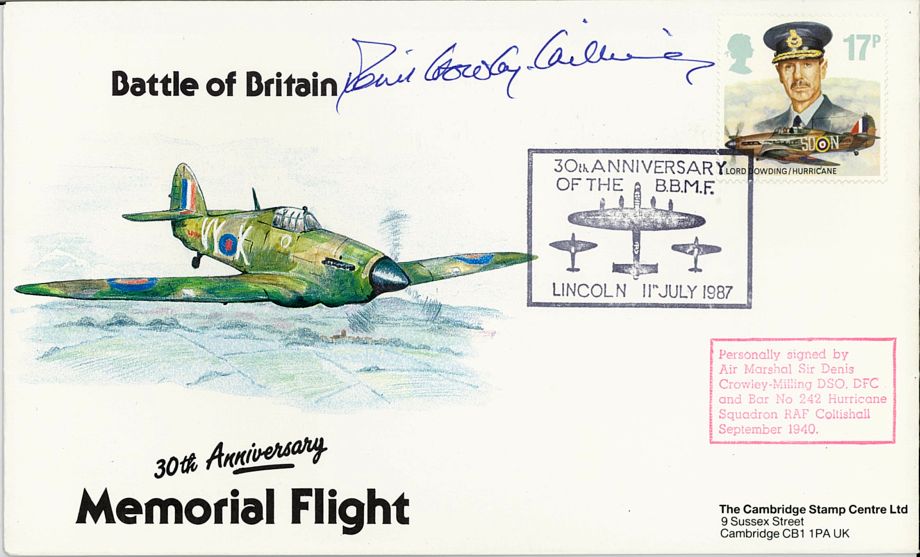 Battle Of Britain Cover Signed Denis Crowley-Milling