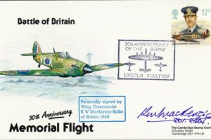 Battle Of Britain Cover Signed BoB Pilot K W MacKenzie