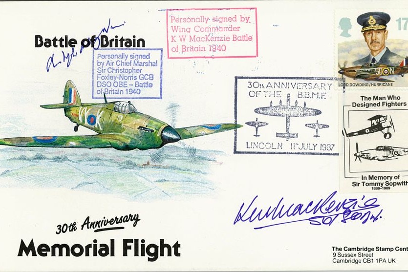 Battle Of Britain Cover Signed BoB Pilots C Foxley-Norris And K W MacKenzie