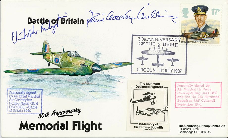 Battle Of Britain Cover Signed BoB Pilots C Foxley-Norris And D Crowley-Milling