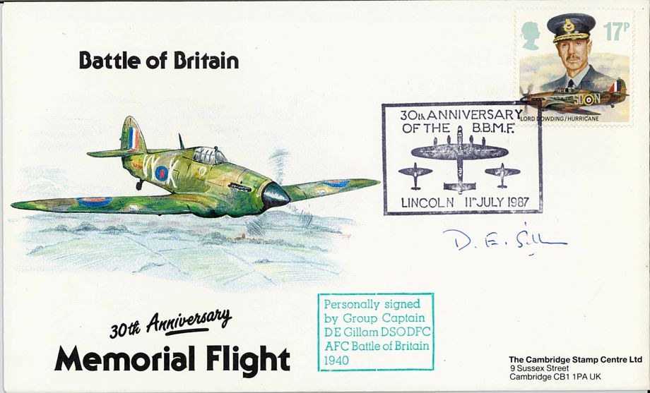 Battle Of Britain Cover Signed BoB Pilot D E Gillam