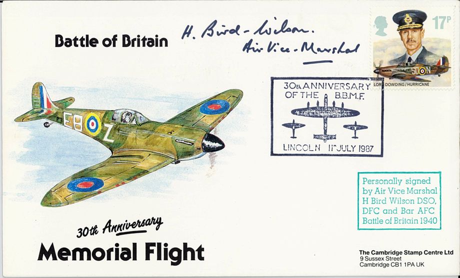 Battle Of Britain Cover Signed BoB Pilot H Bird-Wilson