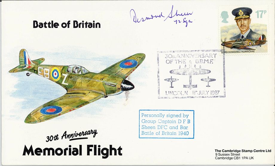 Battle Of Britain Cover Signed BoB Pilot D F B Sheen