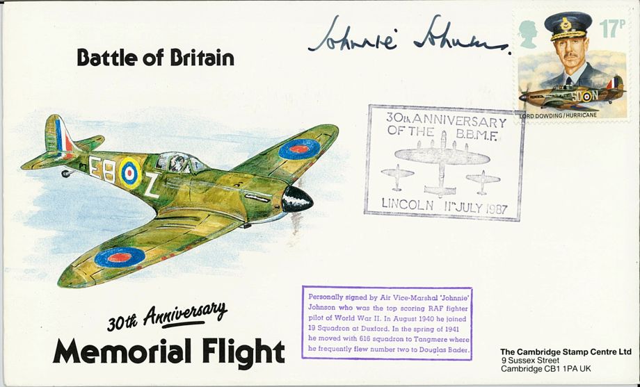 Battle Of Britain Cover Signed Johnnie Johnson