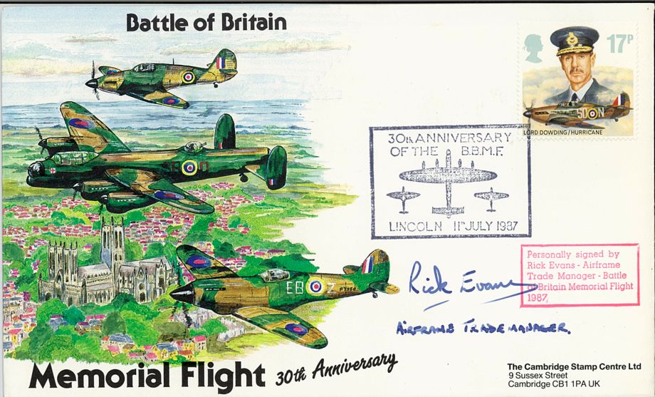 Battle Of Britain Cover Signed Rick Evans BBMF