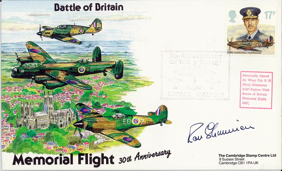 Battle Of Britain Cover Signed R W Shjmmons BBMF