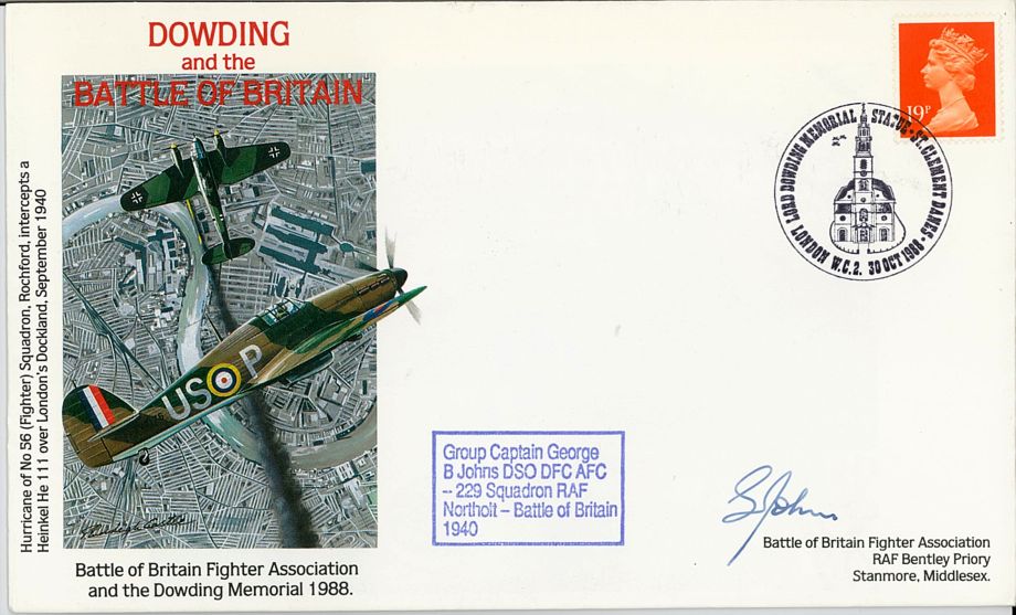 Battle of Britain Dowding Cover Signed G B Johns A BoB Pilot