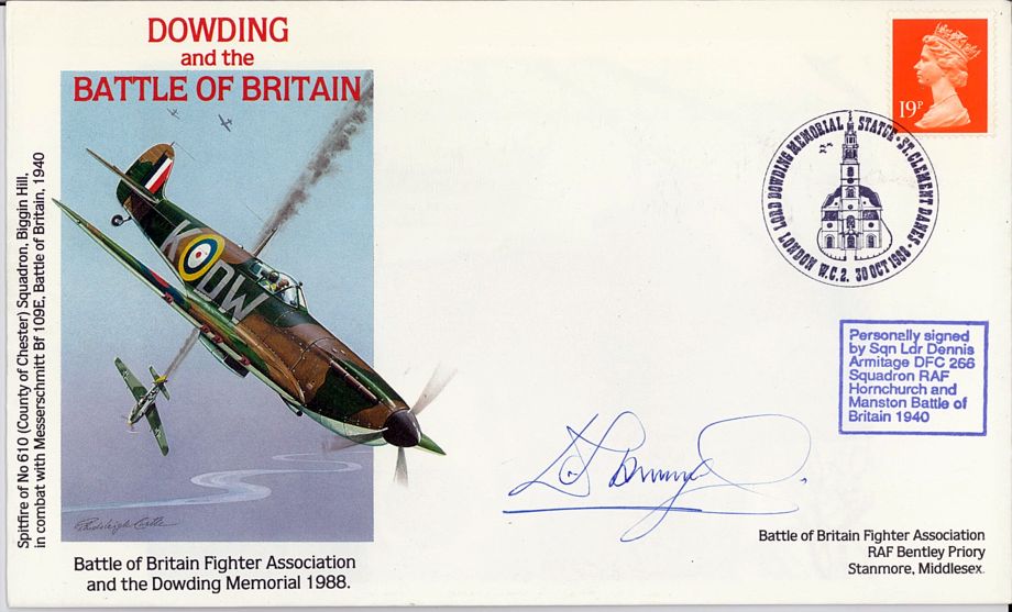 Battle Of Britain Cover Signed D L Armitage A BoB Pilot