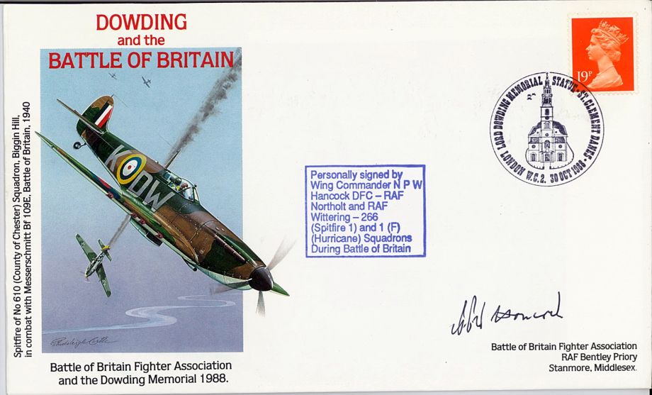 Battle Of Britain Cover Signed N P W Hancock A BoB Pilot