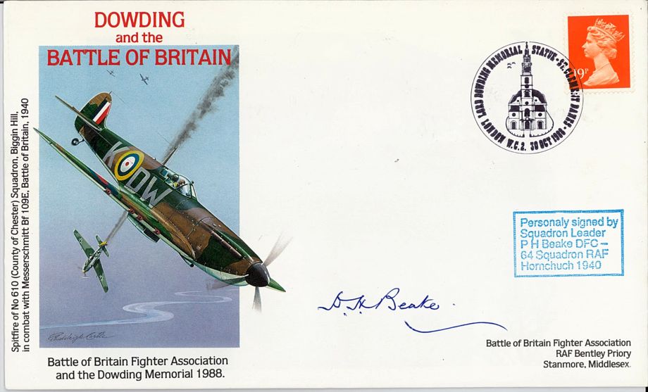 Battle Of Britain Cover Signed P H Beake A BoB Pilot