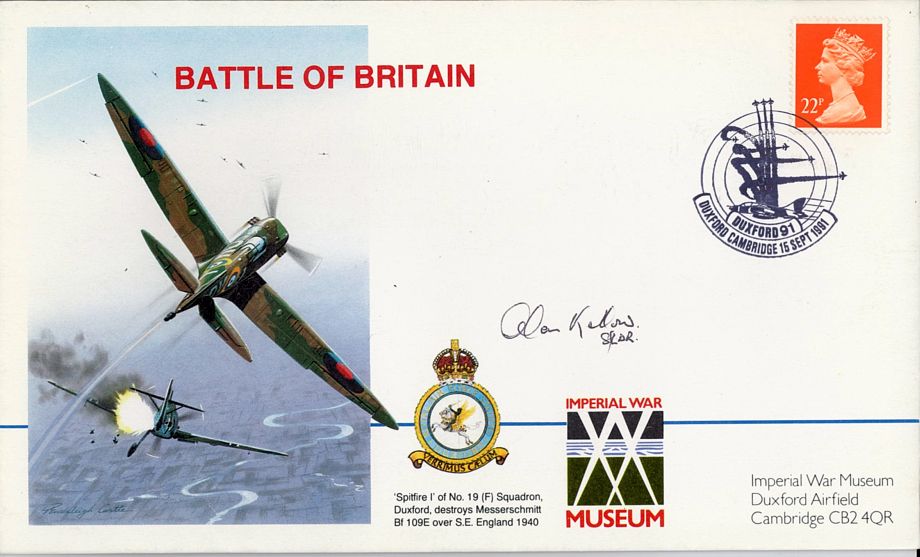 Battle Of Britain Cover Signed BoB Pilot R A Kellow