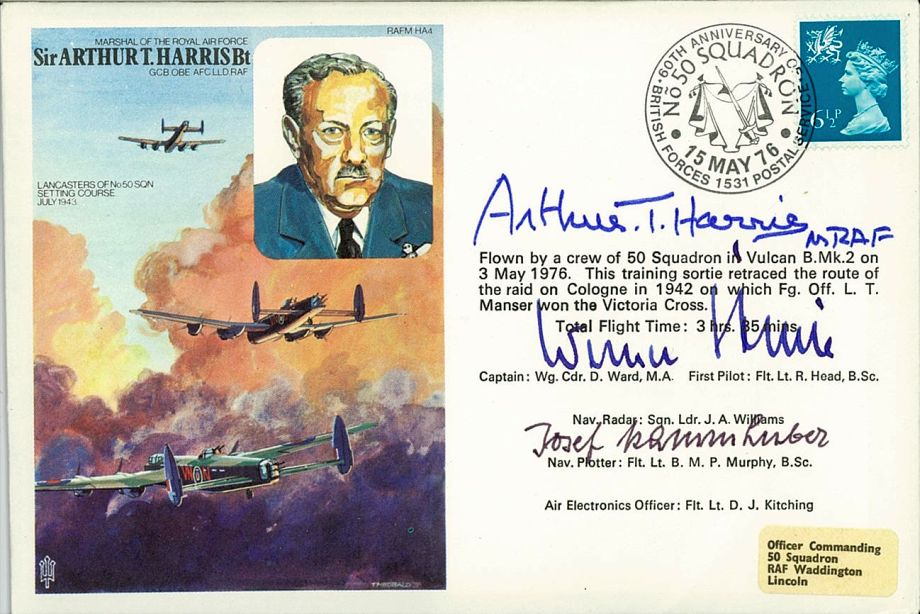 Sir Arthur Harris Cover Signed Harris Strelb Kammhuber