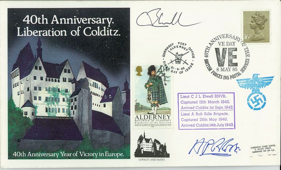 Colditz Cover Signed C Elwell And A Rolt