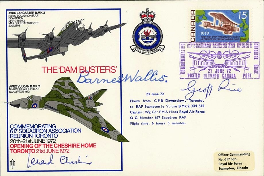 Dambusters Cover Signed Barnes Wallis Geoff Rice Leonard Cheshire