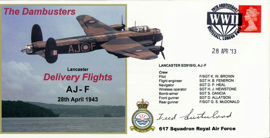 Dambusters Cover Signed Fred Sutherland AJ-N