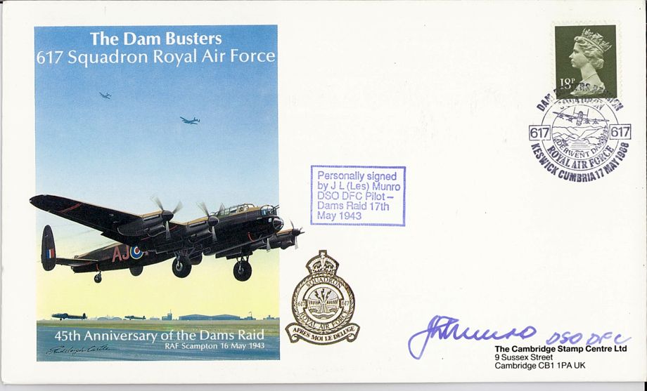 Dambuster Cover Signed Les Munro