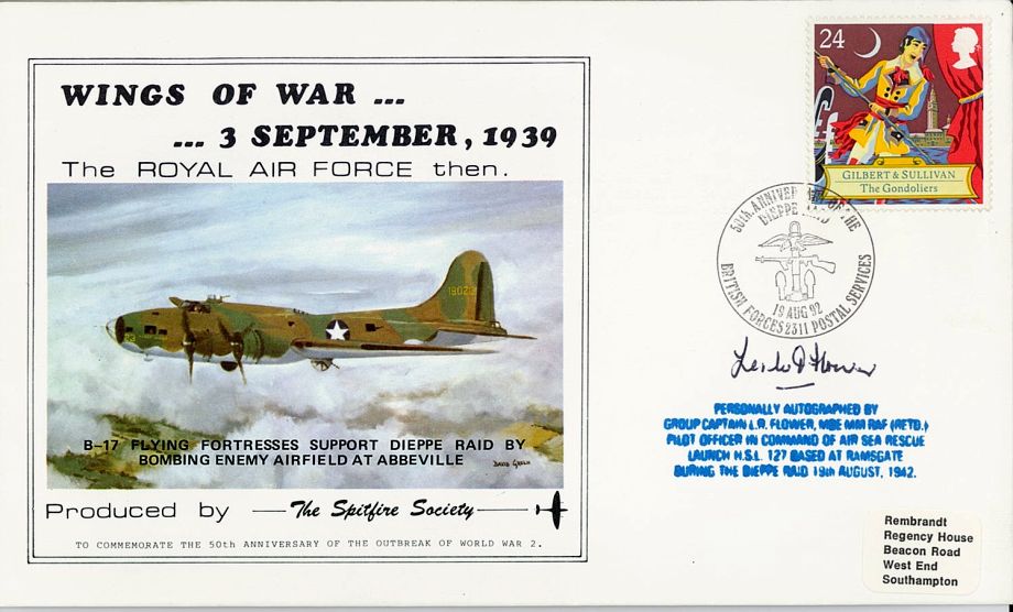 B-17 Flying Fortress Cover Signed L R Flower