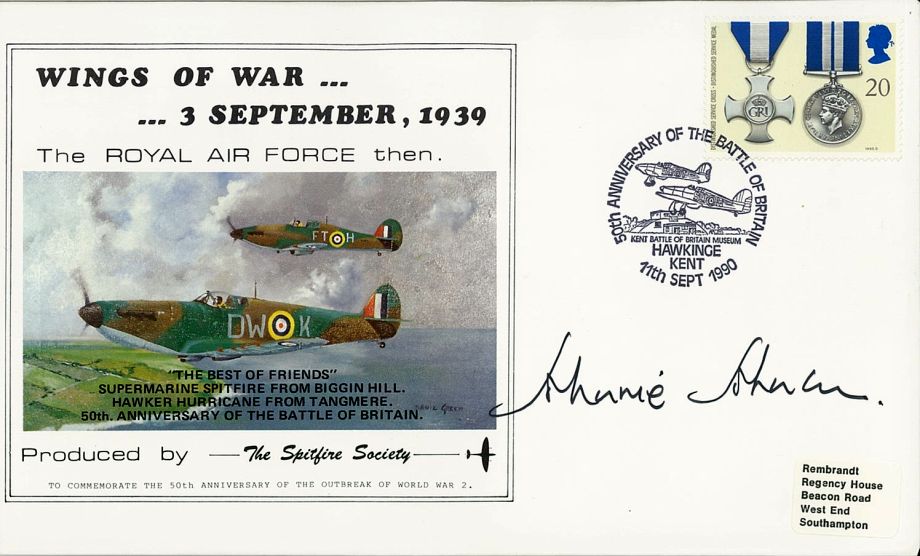 Battle Of Britain Cover Signed Johnnie Johnson