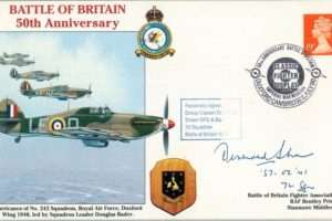 Battle Of Britain Cover Signed Desmond Sheen