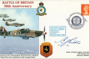 Battle Of Britain Cover Signed Sq L C J Riddle
