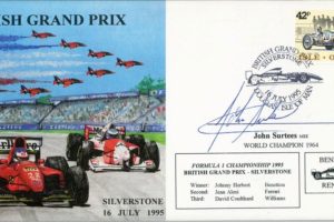 British Grand Prix 1995 Cover Signed John Surtees