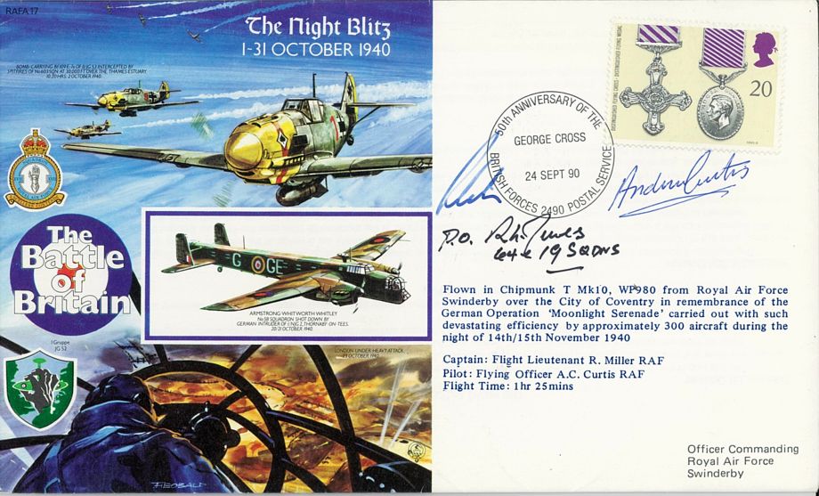 Night Blitz 1-31 October 1940 Cover Signed R L Jones 64 Squadron