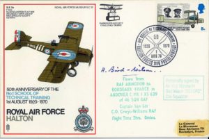 RAF Halton Cover Signed BoB pilot Bird-Wilson