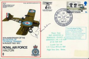 RAF Halton Cover Signed J C Freebom