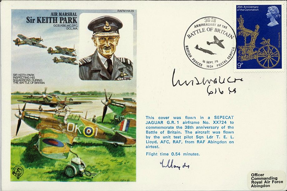 Sir Keith Park Cover Signed The BoB Pilot W L B Walker of 116 Squadron