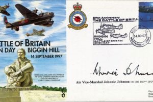 Battle Of Britain Cover Signed Johnnie Johnson 19 Squadron