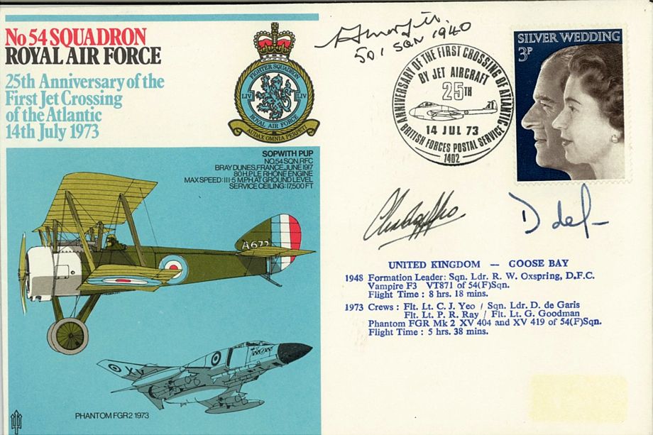 54 Squadron Cover Signed BoB Pilot P Morfill