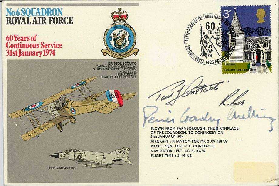 6 Squadron Cover Signed BoB Pilot Denis Crowley Milling