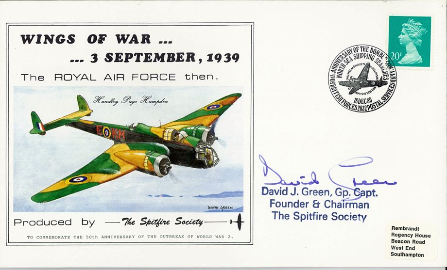 Spitfire Society Cover Signed David Green