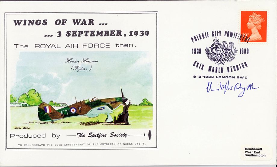 Spitfire Society Cover Signed C Foxley-Norris BoB Pilot