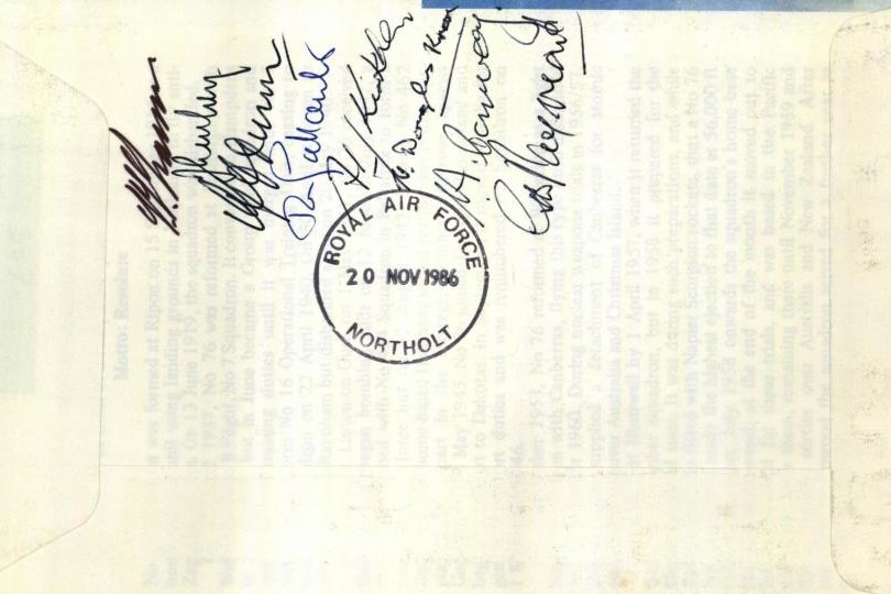 Vickers Wellesley cover 76 Squadron Signed by 10