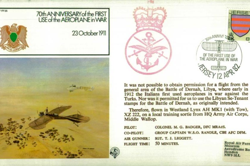 First use of an aeroplane in war cover