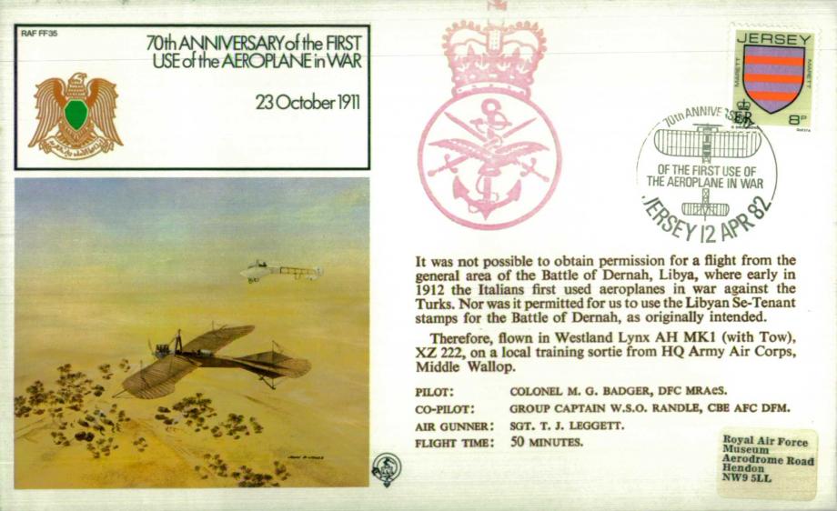 First use of an aeroplane in war cover