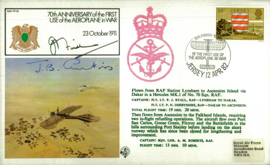 First use of an aeroplane in war cover Sgd by 2