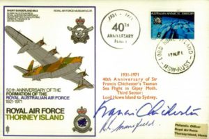 Royal Australian Air Force cover Sgd F Chichester