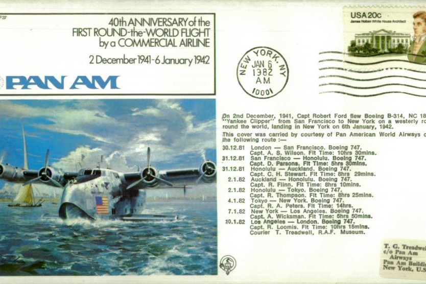 First round-the-world flight by a commercial airline cover