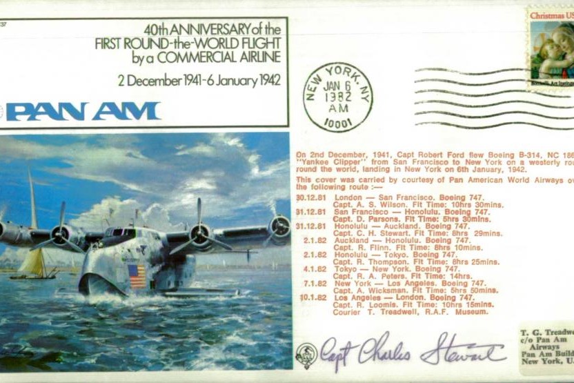 First round-the-world flight by a commercial airline cover