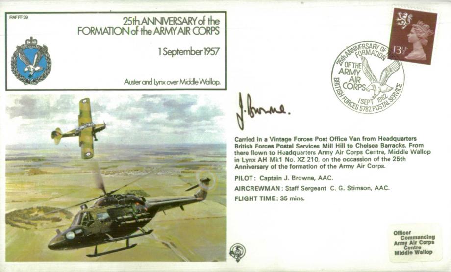  Army Air Corps Cover Signed Pilot J Browne