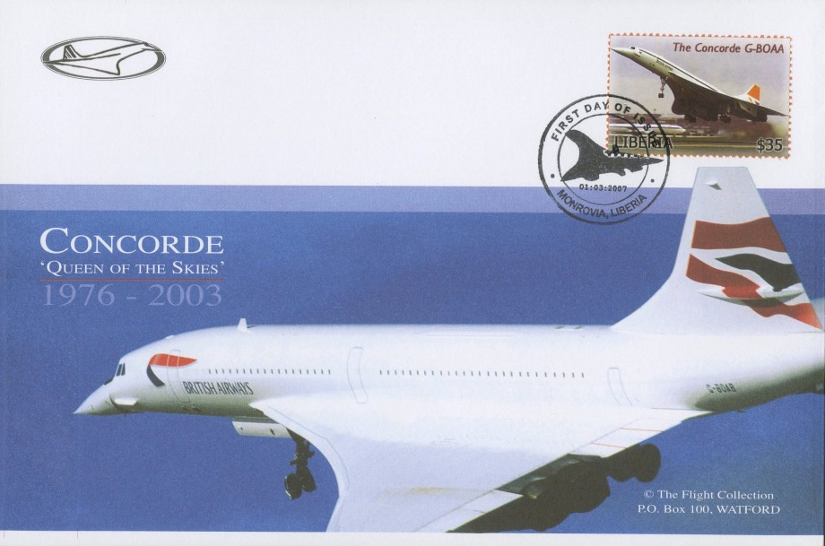 Concorde Liberia FDC 1.3.2007