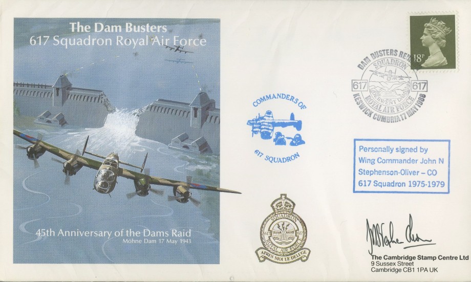 Dambusters 617 Squadron cover Signed J N Stephenson-Oliver