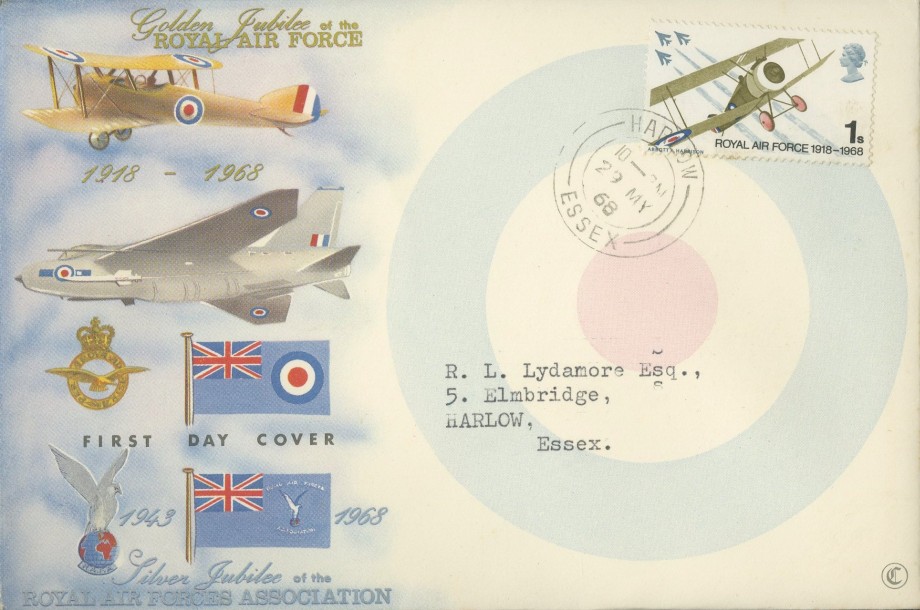 50th Anniversary of the RAF FDC Harlow postmark
